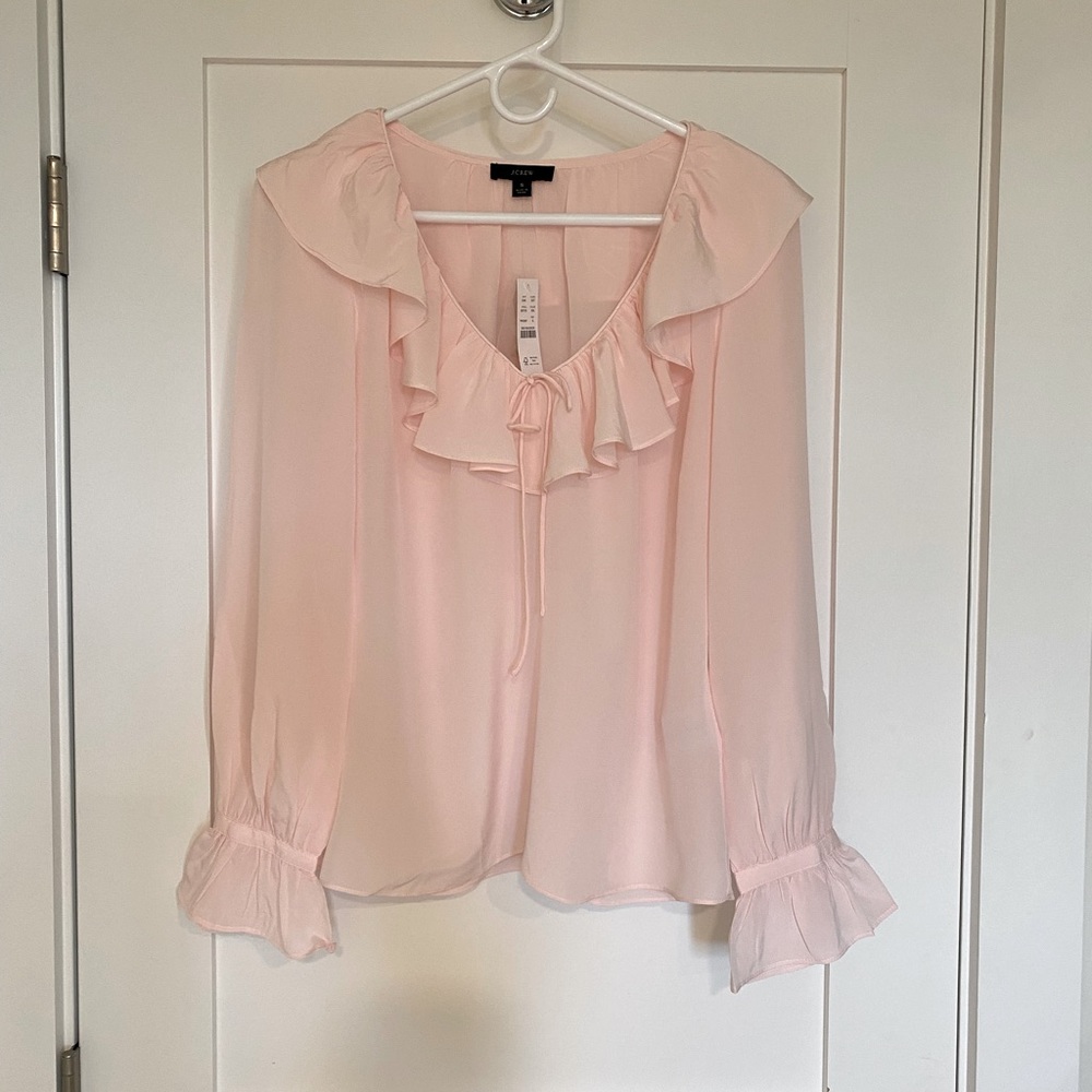 J Crew Pink Silk Blouse